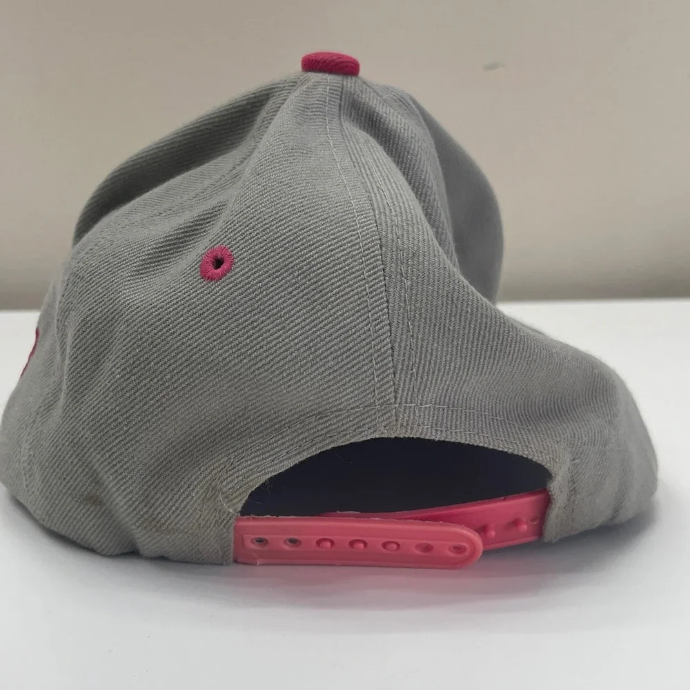 Kipa Jordan Snapback Hat Grey Pink Jumpman 23 Logo Flat Brim Cap